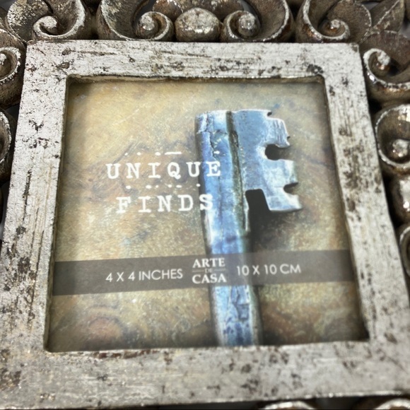 Unique Finds Arte de Casa 4-Inch x 4-Inch Karma Frame in Silver Wash - Picture 8 of 16